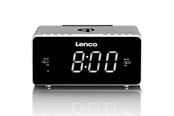 Radio DAB i budzik - Lenco CR-550SI - Stereo FM Clock Radio with USB and Qi Wireless Smartphone charging - Silver - FM - Stereo - CR-550SI