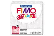 Materialy hobbystyczne - Fimo Mod. clay FIMO kids white glitter - 78534