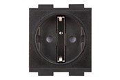 Kable - różne - Crestron Electronics Crestron FT2A-PWR-EU series FT2A-PWR-EU-1-BASIC - power socket-outlet - European "Schuko" power outlet module single - 1 gang - 1 power socket - black - FT2A-PWR-EU-1-BASIC
