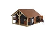Zabawki drewniane - Kids Globe Horse Stable with 2 Boxes and Storage 1:24 - 610167