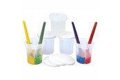 Kreatywne gry - Colorations Paint Cup with Lid and 2 Divider Compartments Set of 5 - CHSPLITC