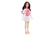 Lalki i akcesoria - Barbie Fashionistas Red Mess Dress - White Red - HRH12