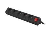 Kabel zasilajacy (zewnetrzny) - Lanberg PS1-05E-0300-BK - power strip - 2500 Watt - PS1-05E-0300-BK