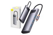 USB hub - Baseus 4in1 Metal Gleam Series USB-C to 4x USB 3.0 USB hub - 5 - USB 3.0 - Srebrny - WKWG070013