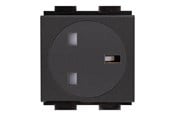 Kable - różne - Crestron Electronics Crestron FT2A-PWR-UK series FT2A-PWR-UK-1-BASIC - power socket mechanism - 1 power socket - black - FT2A-PWR-UK-1-BASIC