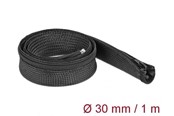 Akcesoria sieciowe - DeLOCK Braided Sleeve with zip fastener heat-resistant 1m x 30mm - 19165