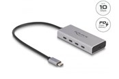 USB hub - DeLOCK - hub - 10 Gbps PD 85 Watt with 30 cm connection cable - 5 ports USB hub - 5 - USB 3.0 - Szary - 64235