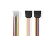 Kabel zasilajacy (wewnetrzny) - Nedis Internal Power cable | Molex Male | 2x SATA 15-Pin Female - CCGB73520VA015