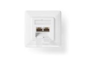 Siec i rozszerzenie sieci bezprzewodowej - Nedis Network Wall Box | In-Wall | 2 port(s) | CAT7 - CCGB89260IV