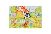 Puzzle - Goki - Farm animals lift-out puzzle - (57392) Drewniany - 57392