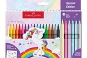 Przybory do pisania i rysowania - Faber-Castell Felt-tip pen unicorn 18+6 + stickers - 554221