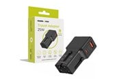 Telefon - Adapter i Ladowarka - Mobile Origin Travel adapter 25W - EU/US/UK/AU - black - TAD25-2P-BLK