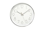 Dekoracje - Nedis - clock - quartz - wall mountable - 30 cm - white silver - CLWA015PC30SR