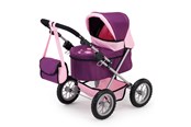 Lalka, miś i akcesoria - Bayer Design Doll's Pram Trendy - Plum - 13057AA