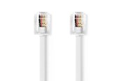 Kabel sieciowy - Nedis TCGL90200WT100 telephone cable - Biały - TCGL90200WT100