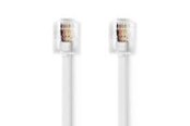 Kabel sieciowy - Nedis Telecom Cable | RJ11 Male | RJ11 Male | 5.00 m - Biały - TCGL90200WT50