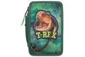 Przybory szkolne - Depesche Dino World - T-rex - Triple Pencil Case - Green with Chain - 412506