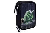 Przybory szkolne - Tinka Triple Pencil Case – Dragon – Black – Cool School - 8-804208