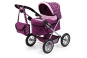 Lalka, miś i akcesoria - Bayer Design Dolls Pram Trendy - Purple - 13037AA
