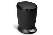 Sortowanie odpadów - Simplehuman Okrągły kosz na pedał 6L, czarny plastik - CW1319