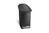 Sortowanie odpadów - Simplehuman 10L wąski kosz na pedał, czarny plastik - CW1329