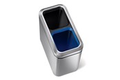 Sortowanie odpadów - Simplehuman 20L (10/10), smukły otwarty kosz do recyklingu, szczotkowana stal nierdzewna - CW1470