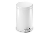 Sortowanie odpadów - Simplehuman 4,5L okrągły kosz pedałowy, biała stal - CW1853CB