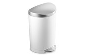 Sortowanie odpadów - Simplehuman 10L półokrągły kosz pedałowy, biała stal - CW1867