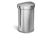 Sortowanie odpadów - Simplehuman 45L półokrągły kosz na śmieci z czujnikiem, szczotkowany - ST2009