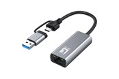Adapter Sieciowy (karta sieciowa, serwer druku, itp.) - LevelOne USB-0423 2.5 Gigabit Ethernet 2-in-1 USB-C/A Network Adapter - USB-0423