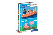 Puzzle - Clementoni Jigsaw Puzzle Super Color Peppa Pig 2x20pcs. Podłoga - 24797