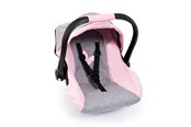 Lalka, mis i akcesoria - Bayer Design Deluxe Car Seat with Canopy for Dolls  - Grey/Pink (67933AA) - 67933AA