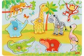 Zabawki dla niemowlat - Goki African Animals Lift Out Puzzle - 57397