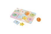 Zabawki dla niemowląt - Classic World Wooden Nipple Puzzle Shapes 8pcs. - 40063