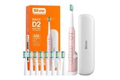 Szczoteczka elektryczna do zębów - Bitvae Elektryczna szczoteczka do zębów Sonic toothbrush with tips set holder and case D2 (pink) - D2Pink+holder+case