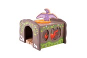 Zabawki drewniane - Bigjigs Wooden Dino T-Rex Train Tunnel - BJT244