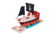 Zabawki drewniane - Bigjigs Wooden Rails - Pirate Ship - BJT258
