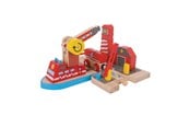 Zabawki drewniane - Bigjigs Wooden Rails - Fire Station - BJT261