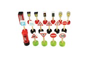 Zabawki drewniane - Bigjigs Wooden Traffic Signs 18pcs. - BJT061