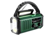 Radio DAB i budzik - Lippa Emergency Radio - Solar - Dynamo - Compass - 10.000 mAh Power Bank - AM/FM - Mono - Zielony - LPFMR03