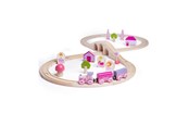 Zabawki drewniane - Bigjigs Wooden Train Set - Pink 40pcs. - BJT022