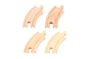 Zabawki drewniane - Bigjigs Wooden Rails - Short Bends 4 pcs. - BJT110