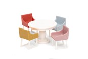 Lalka, mis i akcesoria - Lundby basic dining room set - 18027