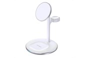 Telefon - Adapter i Ładowarka - Choetech Wireless charger  with stand 2in1 (white) - T585-F
