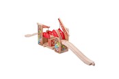 Zabawki drewniane - Bigjigs Wooden Rails Double Lift Bridge Graffiti - BJT371