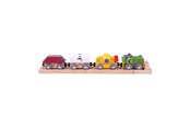 Zabawki drewniane - Bigjigs Wooden Train Construction with Cargo - BJT497