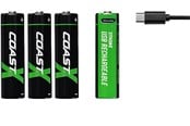Latarki i reflektory - Coast Battery 1.5V AA Li-Ion rechargeable 2400 mAh USB-C cable pack of 4. - 100047534