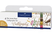 Przybory do pisania i rysowania - Faber-Castell India ink Pitt Artist Pen C 4ct colours - 167505