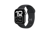 Smartwatch, zegarek i opaska sportowa - Apple Watch Series 10 GPS + Cellular 42mm - Jet Black Aluminium Case with Black Sport Band - S/M - MWX63QN/A