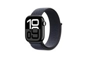 Smartwatch, zegarek i opaska sportowa - Apple Watch Series 10 GPS + Cellular 42mm - Jet Black Aluminium Case with Ink Sport Loop - MWX83QN/A